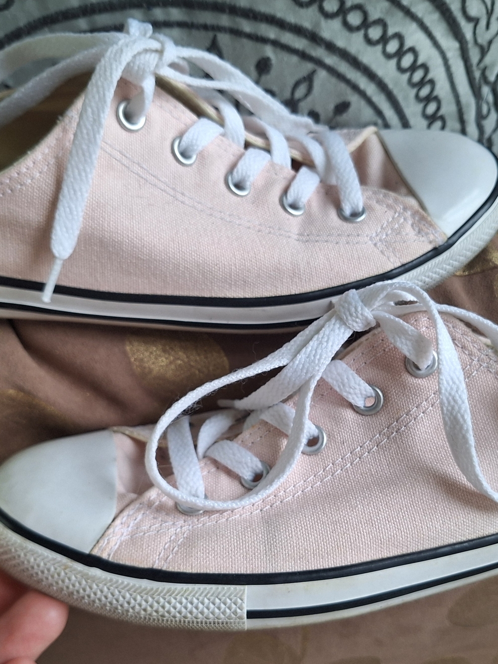 Womens Converse Light Pink Canvas Low-Top Sneakers